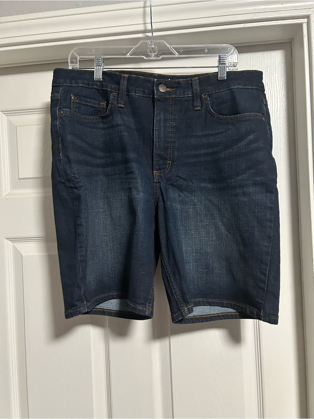 Lee Women’s Dark Blue Denim Bermuda Shorts - Classic Casual Fit